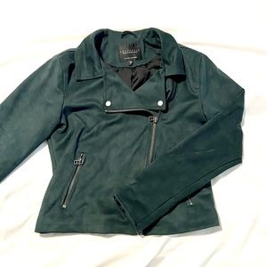 Faux suede moto jacket